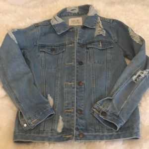 Distressed jean jacket!